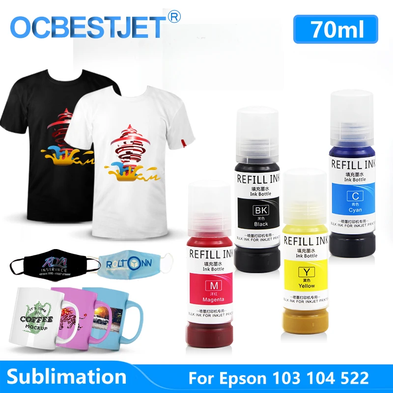 Tinta de sublimación 103 para Epson EcoTank, L3100, L3110, 3150, L3151,  L3156, L3160, L5190, ET 2700, ET 2720, ET 2750, ET 2760|Kits de recarga de  tinta| - AliExpress