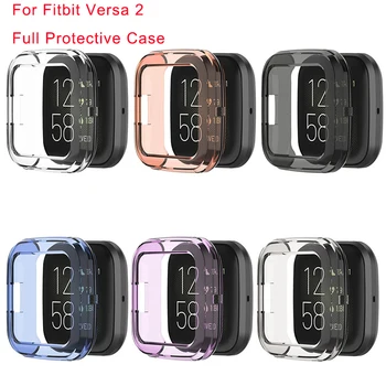 

Protector Case For Fitbit Versa 2 Cases Full Protective Watch Case For Fitbit Versa 2 Soft TPU Shockproof Cover Bumper Protector