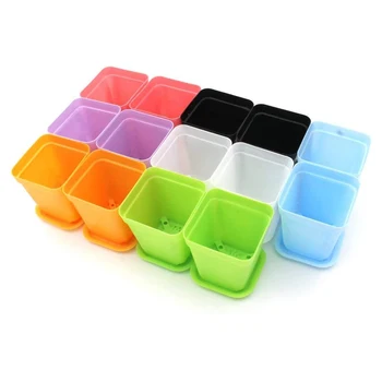 

14PCS/Lot Small Plastic Flower Pot Succulent Plant Flowerpot Home Office Decor Pottery Planter Flower Pots Succulent Nurs