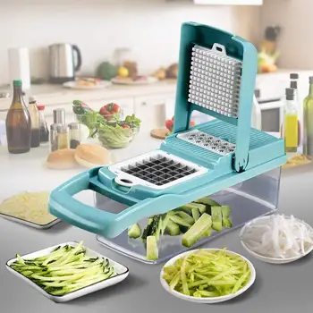 

8-in-1 Vegetable Chopper Multi-function Vegetable Slicer Manual Grater Manual Onion Cutter Food Chopper Slicers Kitchen Gadget