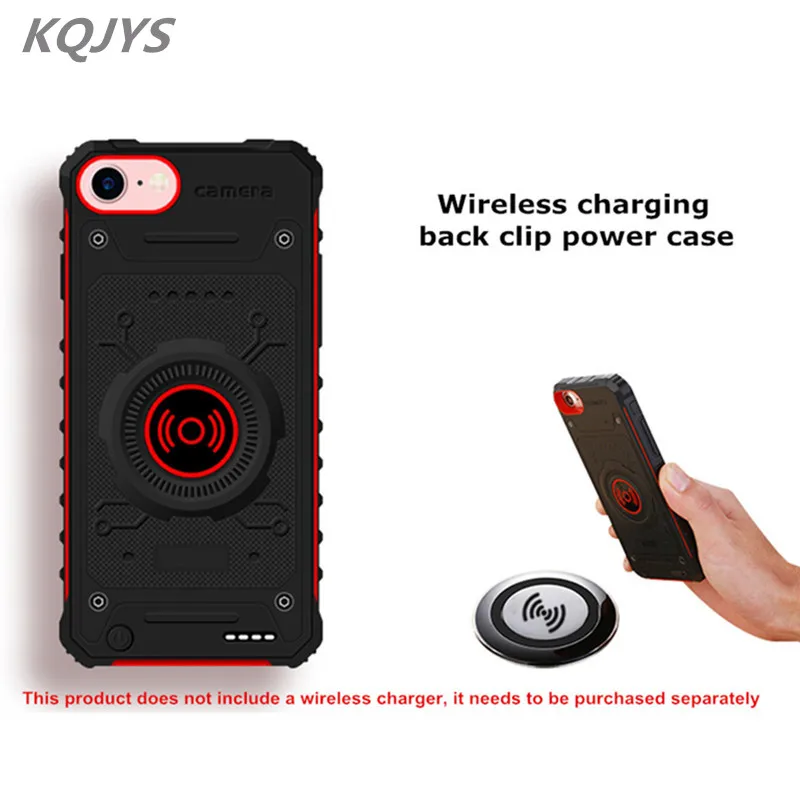 Чехол KQJYS для беспроводной зарядки аккумулятора iPhone 6 6s 7 8 Plus чехол портативного