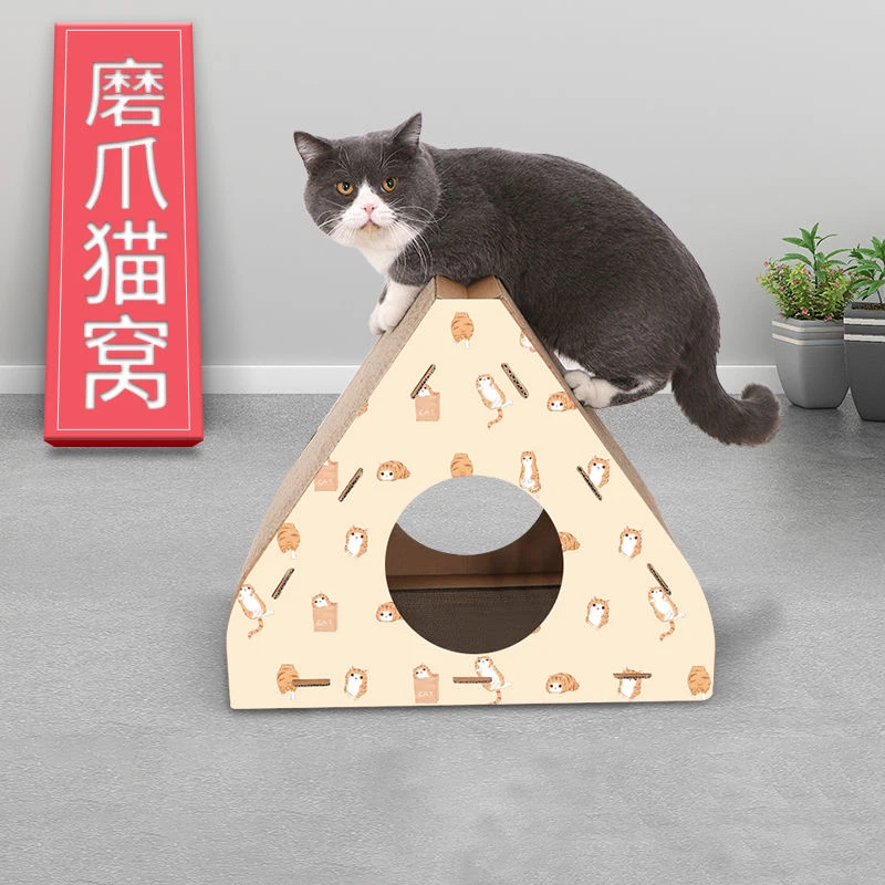 

Triangle scratching post for cat stuff cardboard house rascador para gato for with scratching post cats playground maison chat
