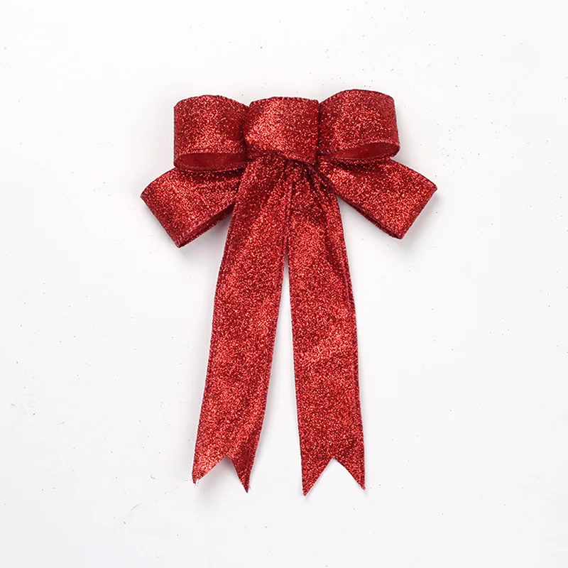 B-Рождественские банты, лента для рождественской елки, Подарочная обертка с бантом и цветами для свадебного торжества, дня рождения, украшения с новым годом - Цвет: Red 2