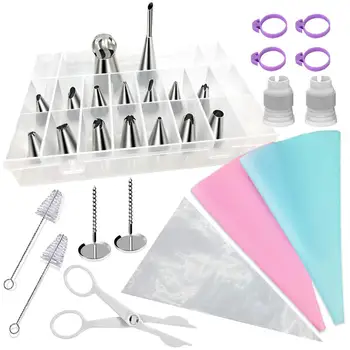 

40 Pcs/set Pastry Nozzles/Converter Pastry Bag Confectionery Nozzle Stainless Cream Baking Tools Decorating Tip Sets