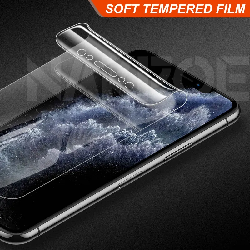 100D Гидрогелевая пленка для iPhone 11 Pro X XR XS Max полный закругленный протектор экрана для iPhone 8 7 6 6S Plus мягкая пленка чехол