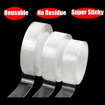 

Transparent Magic Nano-tape Washable Reusable Double-Sided Tape Adhesive Nano Traceless Sticker Removable Universal Disks Glue