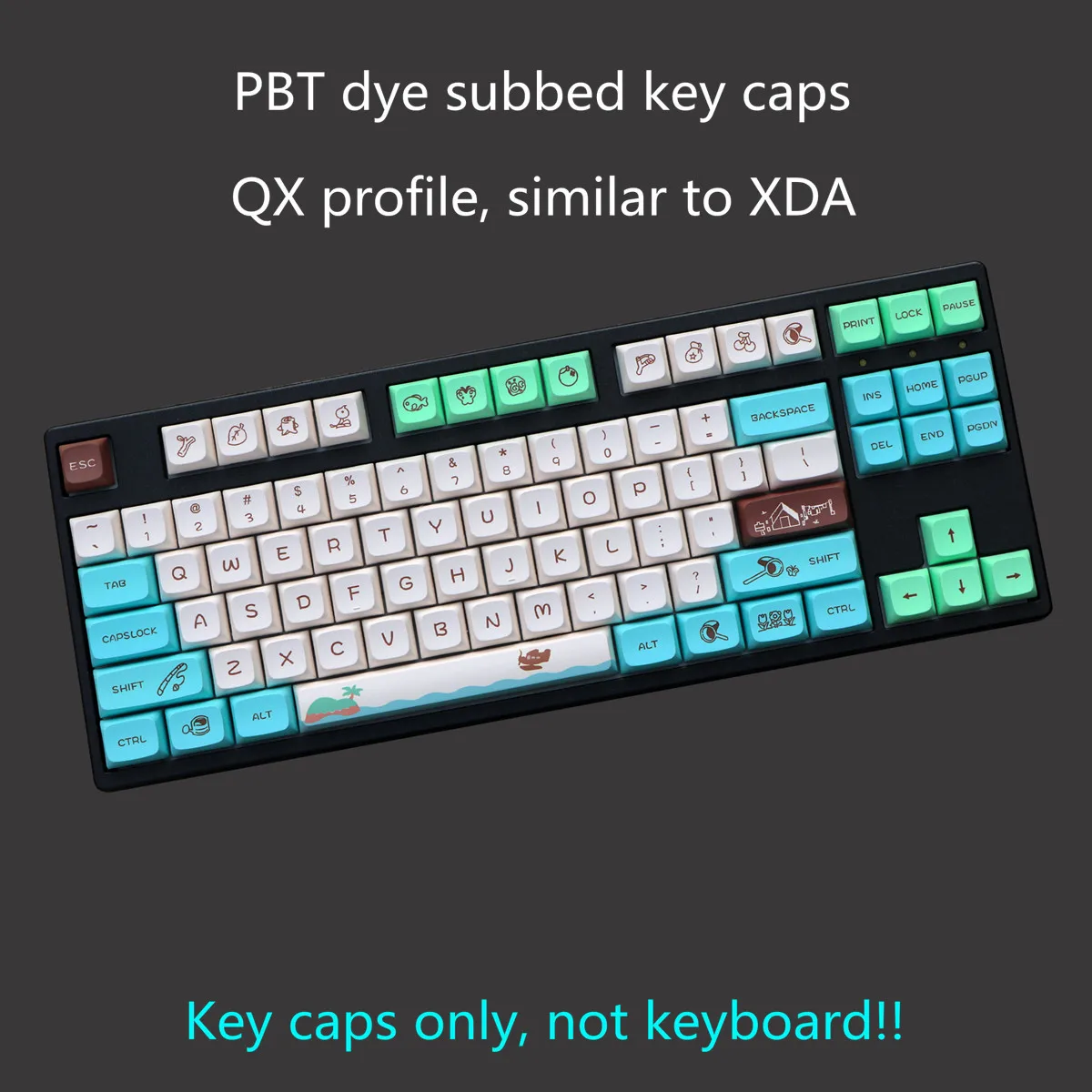 Pbt Dye Subbed Key Cap Teclado Mecânico qx Xda Profile Keycaps Animal Crossing Gmk Set