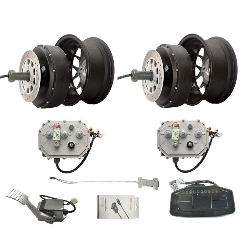 Kit de conversão para eixo automotivo elétrico, motor duplo de 5000w
