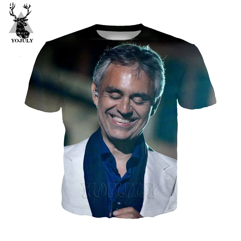 Футболка Andrea Bocelli, белая, мужская, удобная, 3d принт, harajuku, футболки, модные, хип-хоп, Круглый ворот, короткий рукав, уличная одежда, топы, A116 - Цвет: 5