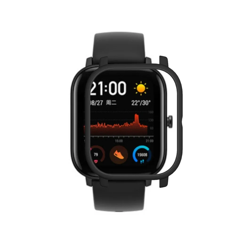 BK Чехол для смарт часов CoverReplacement PC Watch чехол оболочка Рамка протектор для Huami Amazfit GTS Watch - Цвет: BK