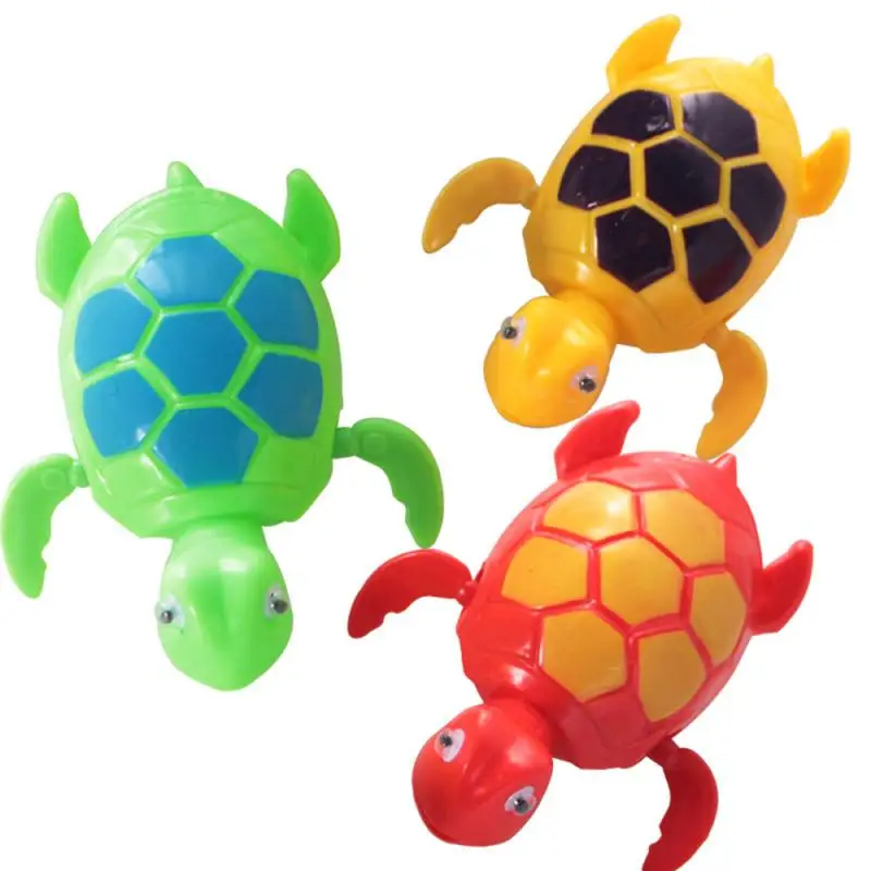 Juguetes de baño de tortuga de dibujos animados para bebés, juguetes interactivos con cadena y mecanismo de relojería para niños pequeños