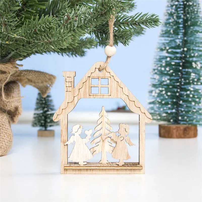 Рождественский трехмерный лося подвесная Елочная игрушка DIY деревянный орнамент украшения для рождественской вечеринки для дома год