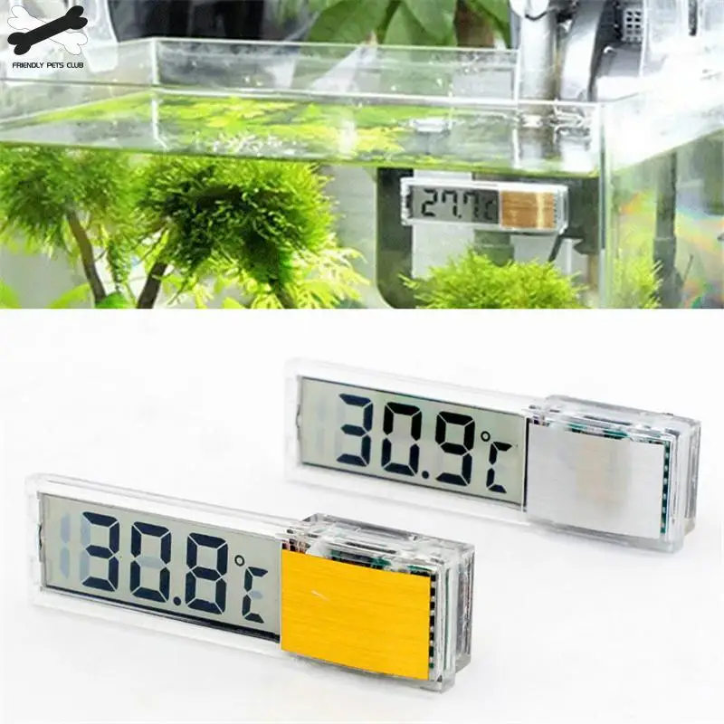 

Aquarium Thermometer Digital LCD Electronic Naked Eye Transparent Fish Tank 3D Digital Temperature Gauge Sticker Shrimp Fish