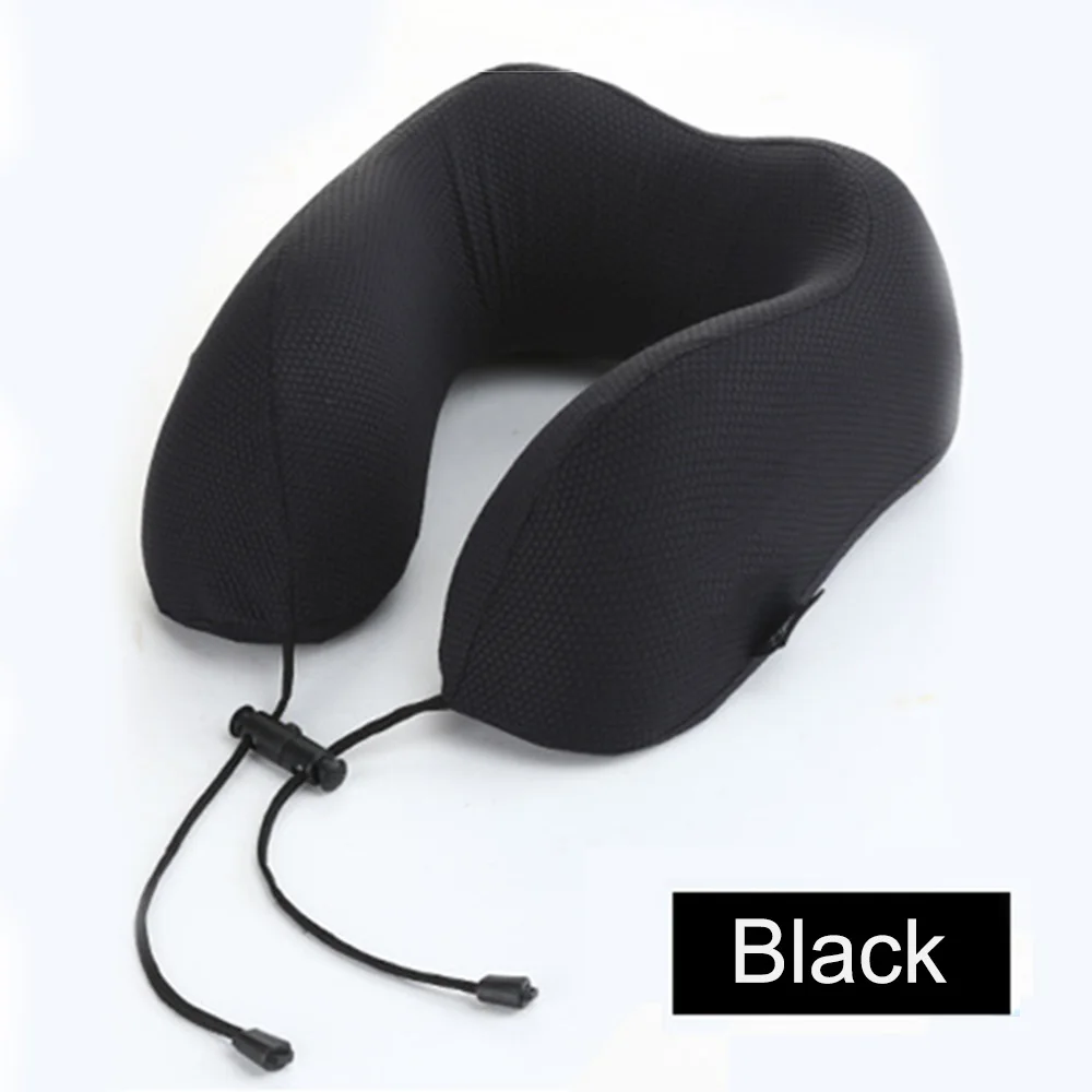 Black JINSERTA u-образные подушки для шеи, мягкая подушка для путешествий, Шейная подушка для шеи, подголовник, сиденье с эффектом памяти, дышащая подушка для автомобиля, для полета, дома - Цвет: Black