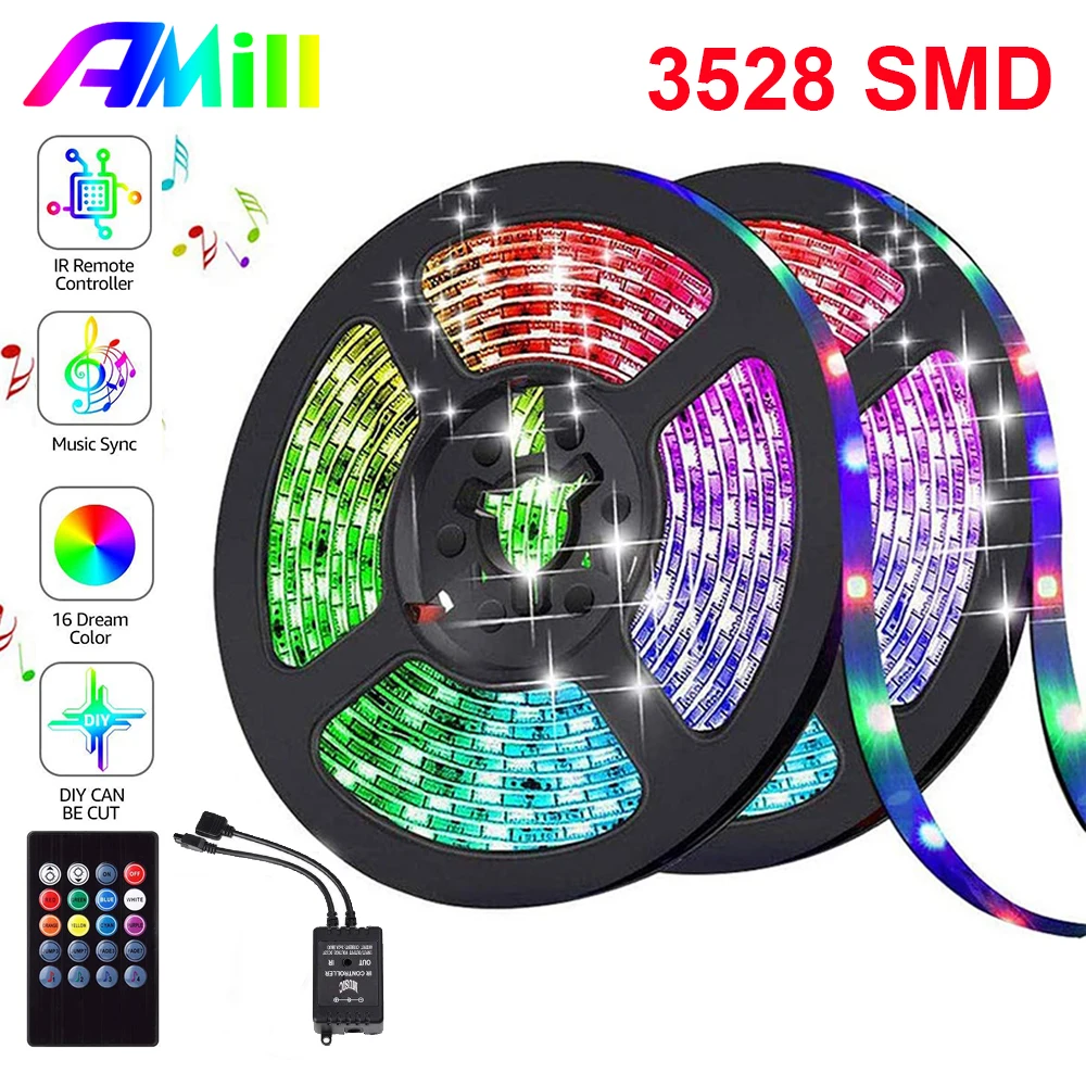Светодиодная ленсветильник AMill RGB 3528 светильник музыка синхронизация изменение