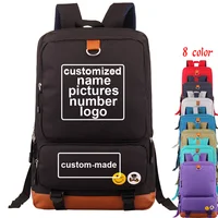 Customized Print DIY Your like Photo or Logo Boy Girl School bag Women Bagpack Teenagers  Canvas Men Student Backpack Packsack