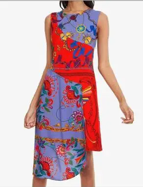 7 Испанское DEG асимметричное платье desigual - Цвет: 7