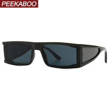 Солнцезащитные очки Peekaboo с боковым покрытием, мужские зеркальные Серебристые Летние черные леопардовые прямоугольные солнцезащитные очки для женщин uv400, Прямая поставка