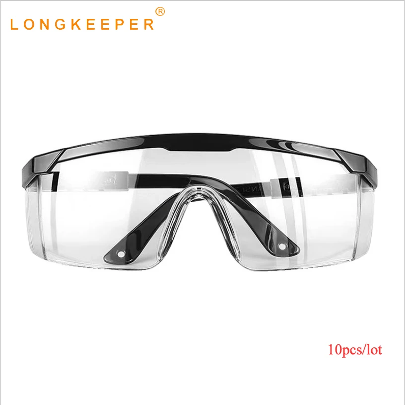 

10pcs/lot Safety Protective Goggles Anti-UV Glasses Dust-proof Windproof Shock Resistant Working Eyewear for Men Women