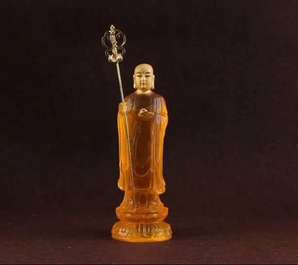 Медная Смола Satue ручная работа Ksitigarbha Bodhisattva маленькие статуи можно установить