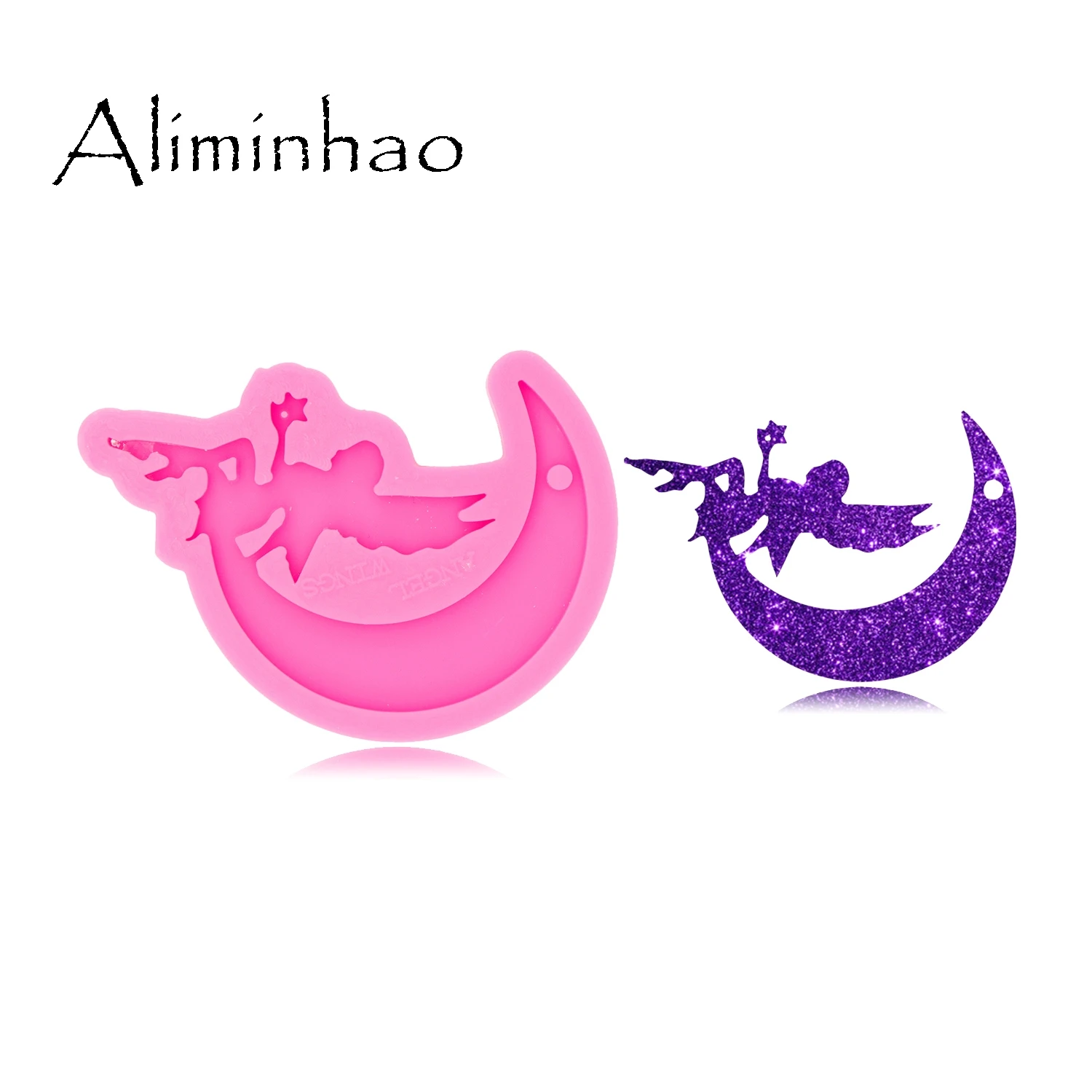 DY0514 Glanzende Glossy Maan/Tink Sleutelhanger Mould Silicone Epoxyhars Mal Sieraden Maken|Kleimallen| - AliExpress