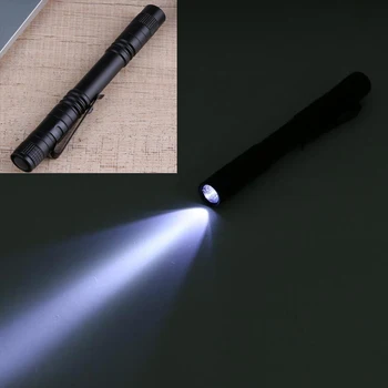 

Mini Led Flashlight Waterproof AAA502 Battery Pen Shape LED Flashlight Black Bright Led Torch For Outdoor Camping Night Lighting