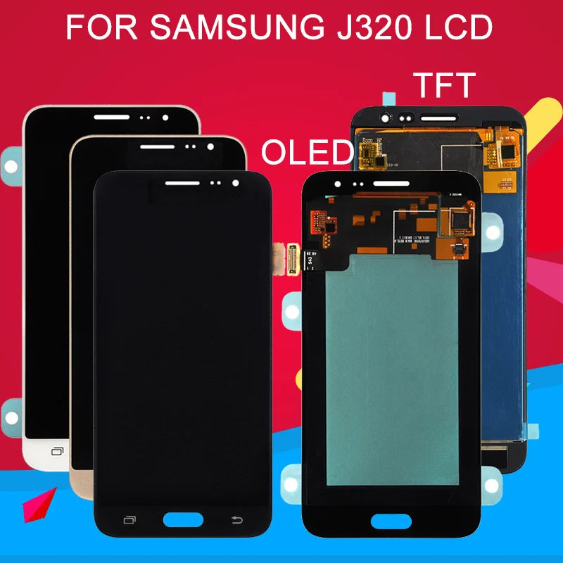 Dinamico OLED J3 2016 дисплей для Samsung Galaxy J320 Lcd с сенсорным экраном дигитайзер сборка J320F