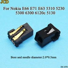 JCD 1 unids/lote Power jack conector para Nokia E66 E71 E63 5310, 5230, 5300, 6300 6120c 5130 teléfonos 2,1-0,48 MM DC Power Socket(China)