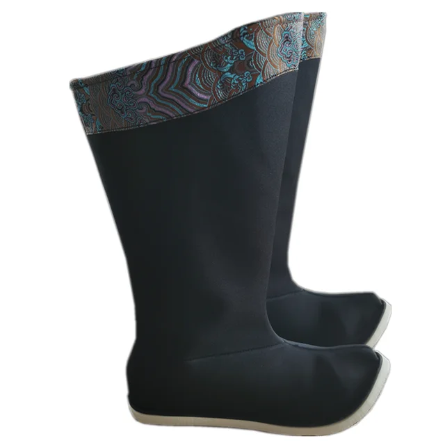 Black Swordsman Boots Chinese Hanfu Boots Old Vintage Boots Kung Fu Shoes History Clothing Accessories black