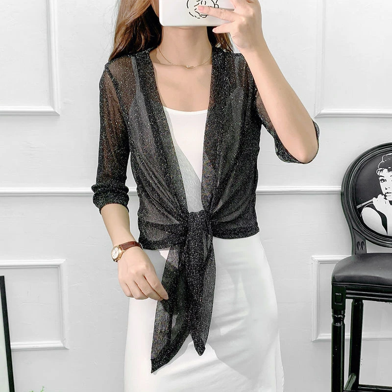 Bolero de encaje para mujer, chaqueta de Boda envolturas de manga media, capa de fiesta, vestido, Bolero transparente, cubierta frontal abierta|Chaquetas de boda/Envolvente| - AliExpress