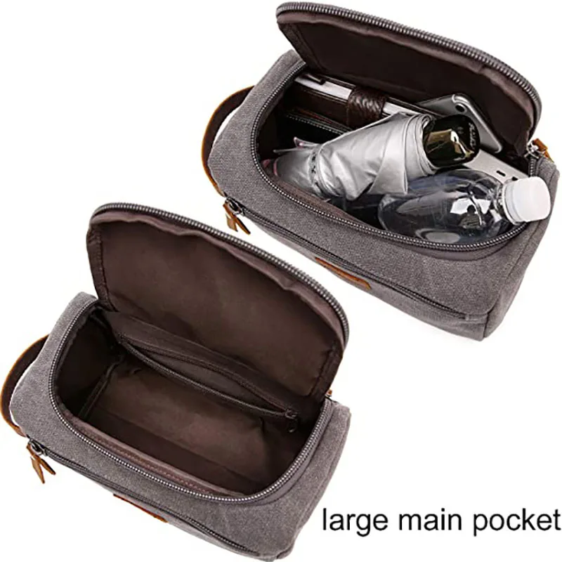 Canvas Toiletry Bag for Men Wash Shaving Dopp Kit Women Travel Make UP Cosmetic Pouch Bags Case Organizer makeup organizer cosmetic bag cosmetic storage bag toiletry bag cosmetic case washing supplies storage bag