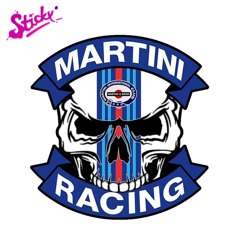 STICKY MARTINI Skull Design Badge Brand Car Sticker Decal Decor For Auto Motocross Racing Off-road Laptop Trunk Helmet PVC | Автомобили и