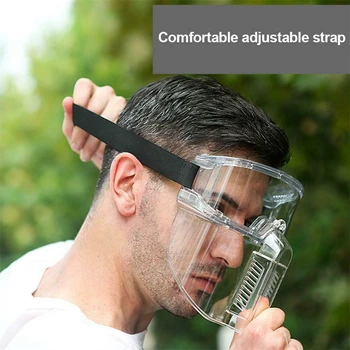 

Transparent Protective Goggles Safety Goggles Anti-Splash Face Shield Clear Work Safety Glasses Separable Eyeglasses Eyepiece