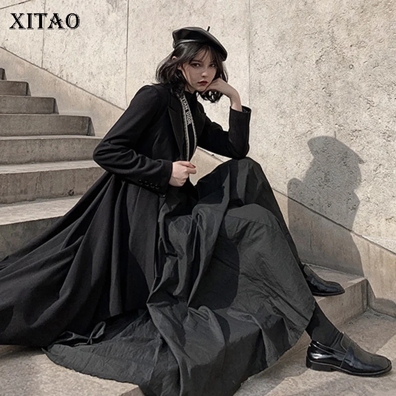 XITAO Необычные черные женские модные новые 2019 зимние длинные рукава