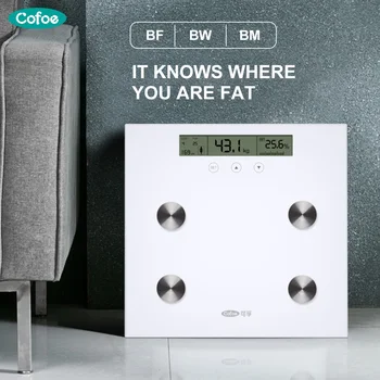 

Cofoe weight scale fat measuring instrument floor weight bathroom scale smart display scale weight body fat water muscle mass BF