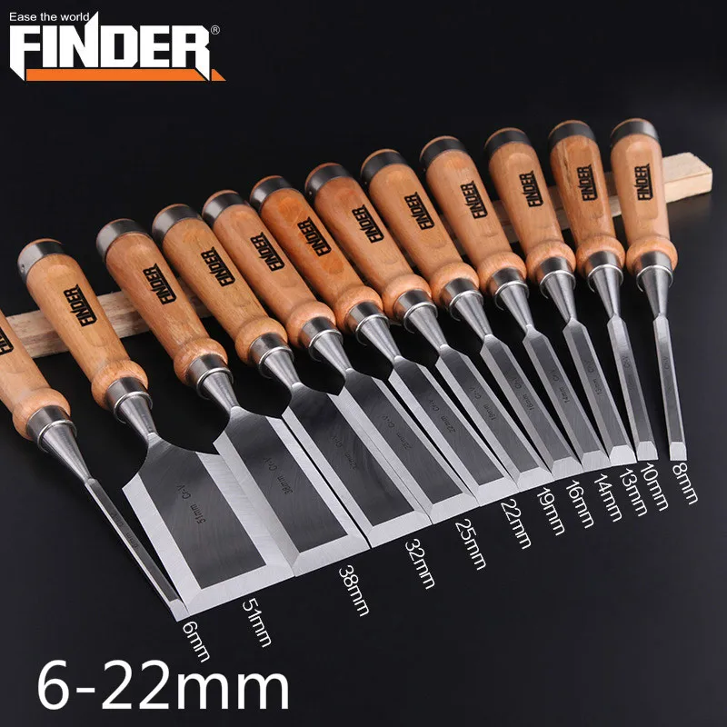 

8pcs 6-22mm Woodwork Chisel Set Carpenter Tool Flat Woodworking Chisels CR-V Professional Carving Knife Carving Wood Tools