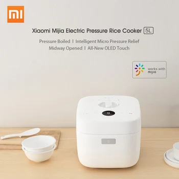 

Xiaomi Mijia Electric Rice Cooker 5L Smart Home Alloy Cast Iron Heating Pressure Cooker Multicooker App Control Home 220V 1100W