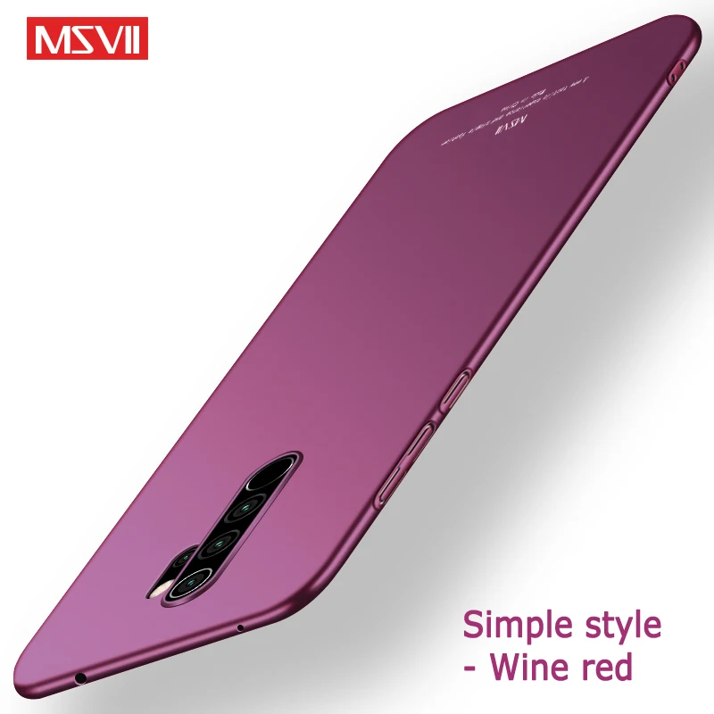 wine red Redmi Note 8 Pro Чехол MSVII матовый чехол для Xiaomi Redmi Note 8T Pro Чехол Xiomi Чехол-держатель с кольцом для Xiaomi Note 7 8 Pro Чехол - Цвет: wine red