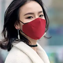 Зимняя одноцветная маска от пыли для взрослых и детей, эластичная моющаяся маска для ушей