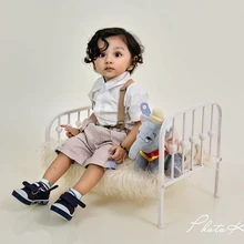 Для Новорожденных Детская кровать наряд для фотосессий Модная одежда для детей, детская мода, вешалка для одежды, легко разобрать для детской кроватки,# P2194