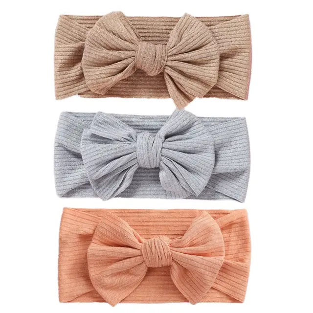 3Pcs/Lot Baby Headband Sets Bow Baby Girl Nylon Headbands Twist Cable Soft Knot Turban Kids Headwear Baby Accessories Haarband 23