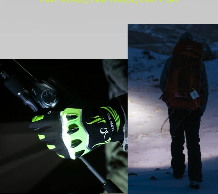Яркая светодиодная лампа спортивные перчатки Прожекторы для рыбалки ремонт на открытом воздухе ремонт велосипедов светодиодный светильник перчатки