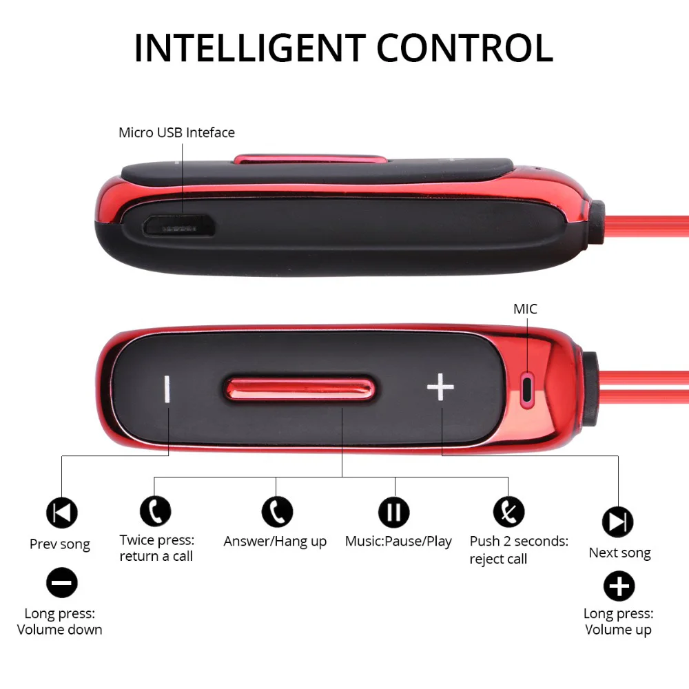 BT315 Bluetooth Earphones Magnetic Sports Bass Wireless Headset Neckband with Mic Bluetooth Earpieces Earbuds for iPhone