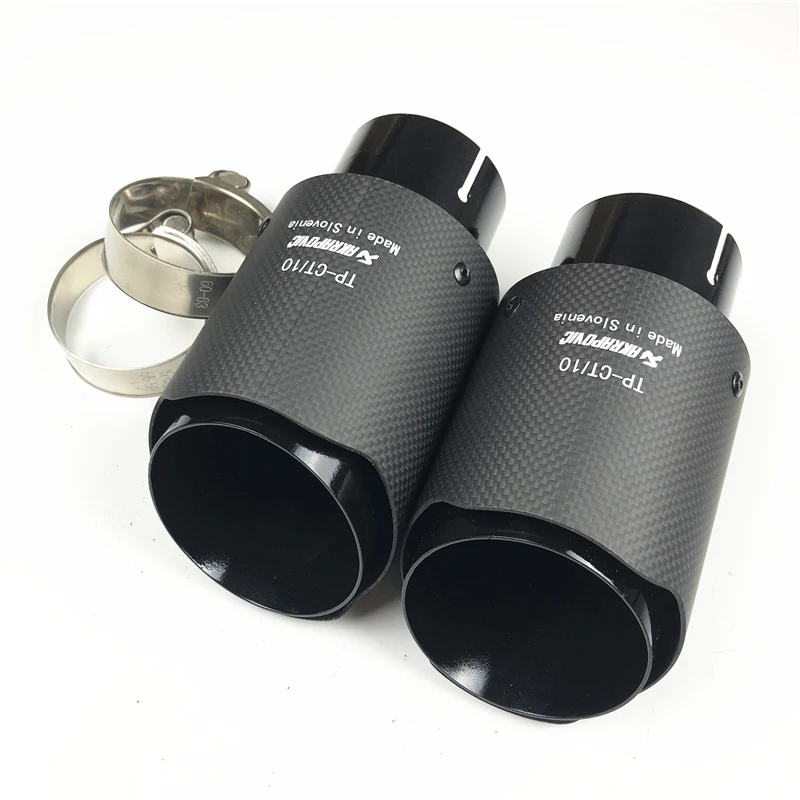 2 шт. Akrapovic выхлопные наконечники из углеродного волокна для автомобиля, карбоновый глушитель, выхлопная труба для универсальной выхлопной системы, автомобильные аксессуары