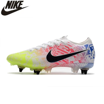 

Nike Mercurial Vapor 13 Elite SG-PRO AC Football Cleats Flyknit 360 Sneakers Men Soccer Boots Low Soft Groud New Mans Blue Boots