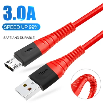 

2m 3m Micro USB Cable 3A Fast Charging Data Cable for Xiaomi Redmi 4X Samsung J7 Android Mobile Phone Microusb Charger