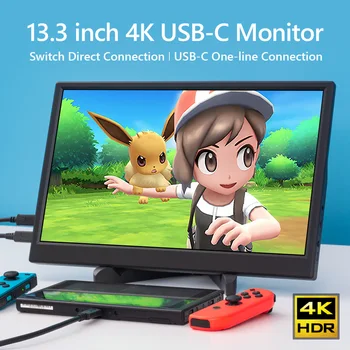 

13.3 inch 4K Portable Monitor USB Type-C 2K IPS Panel For Smart Phone Switch PS4 XBOX Laptop PC HDR10 miniHDMI VESA wall mount