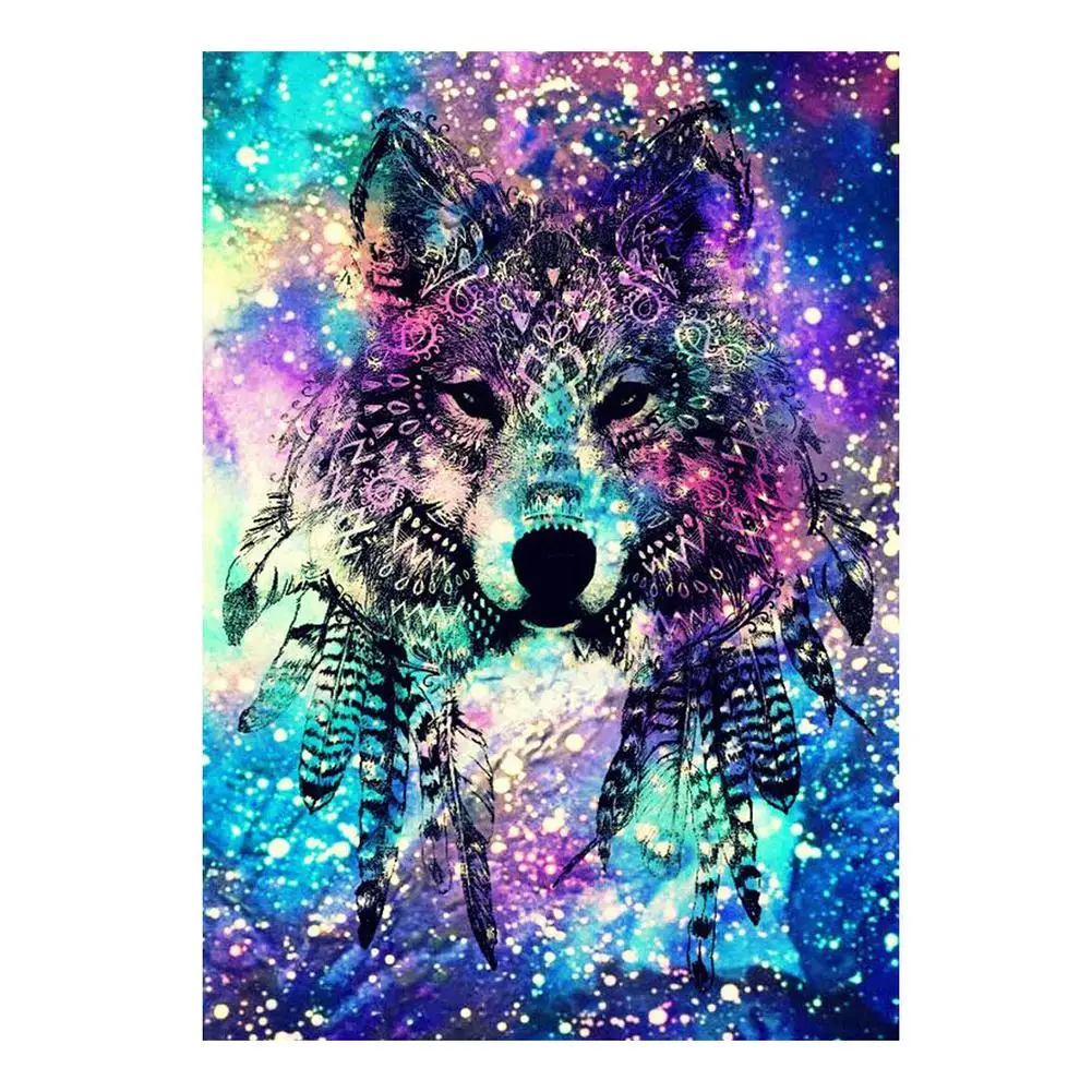 

DIY Diamond Painting Multicolor Wolf Cross Stitch Embroidery Embroidery Crosses Stitch Home Decor Embroidery Craft Gift Painting