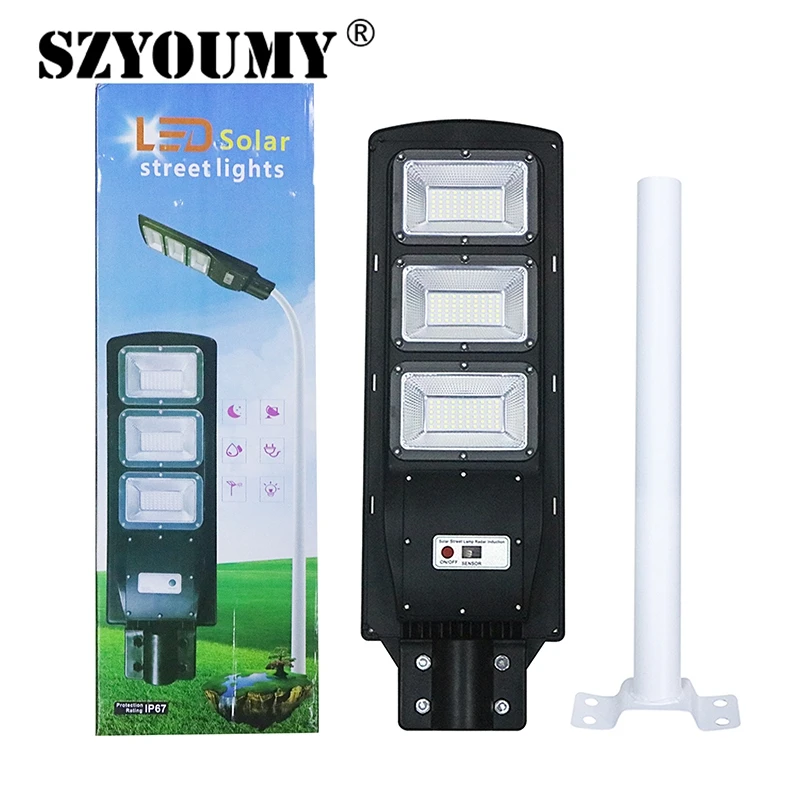 SZYOUMY Outdoor 30W 60W 90W Solar Led-straatverlichting Radar + PIR Motion Sensor Waterdichte IP67 Muur lamp Landschap Tuin Licht