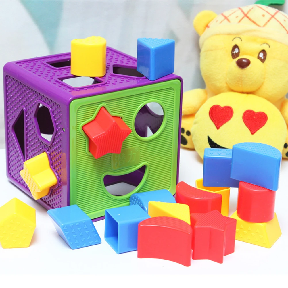 Baby Blocks Shape Sorter Toy Color Recognition Shape Toys With Colorful